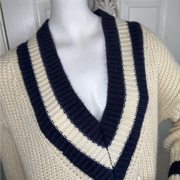 Soft Varsity Cable-Knit Mini Sweater Dress Fits LikeLarge Size . - Picture 8 of 11